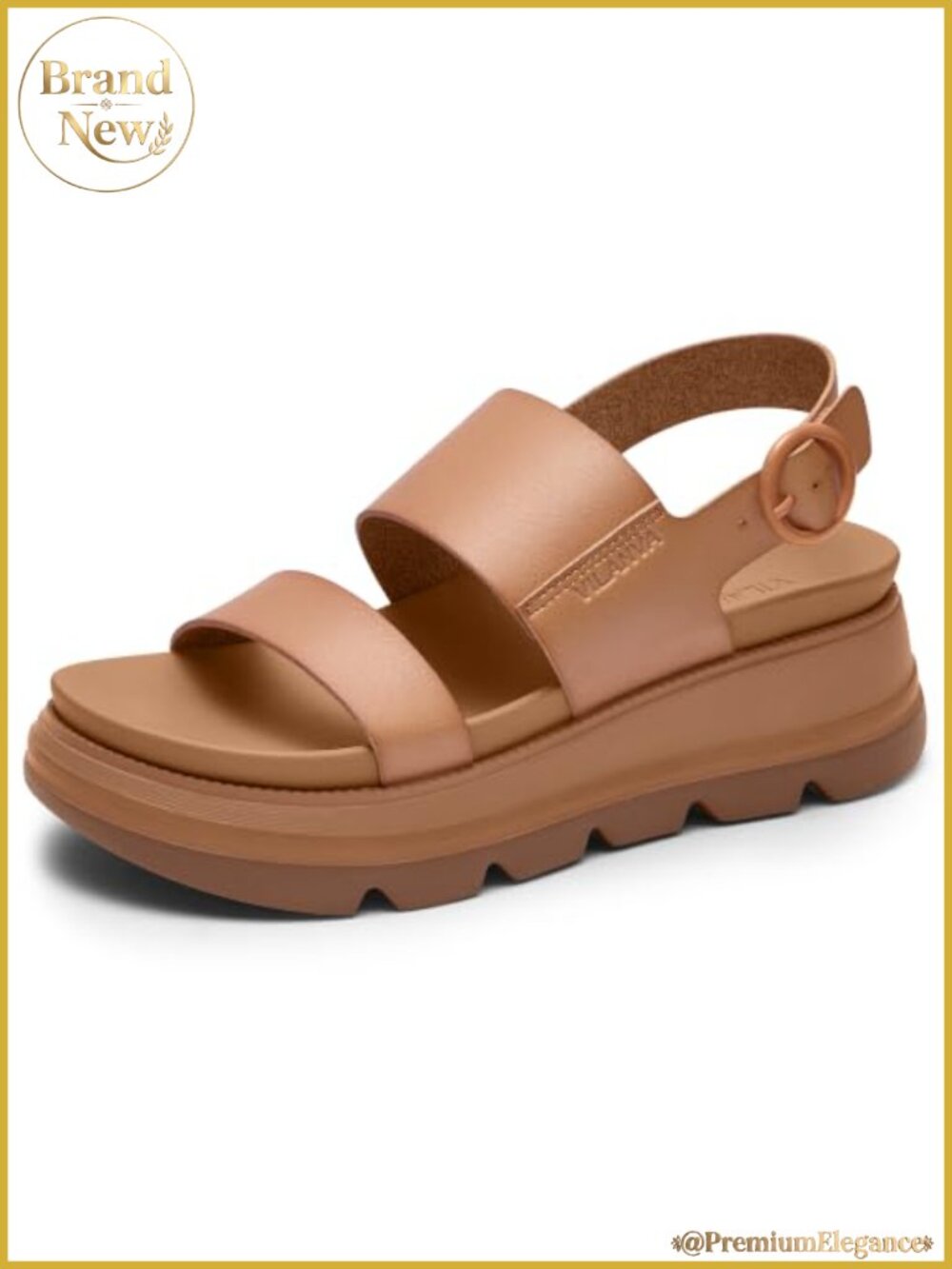 Women's Platform Wedge Sandals Soft PU Insole Buckle Walking Shoes